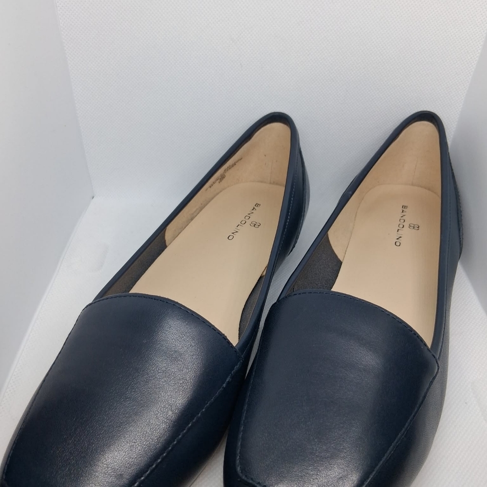 Bandolino Navy Slip-On Leather Loafers for Women